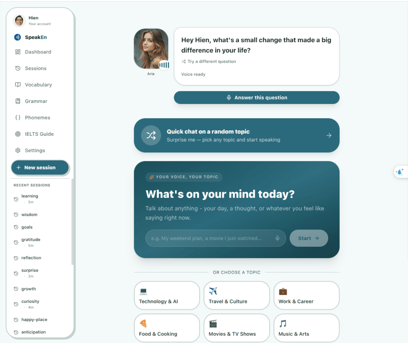 SpeakEn, screenshot 1