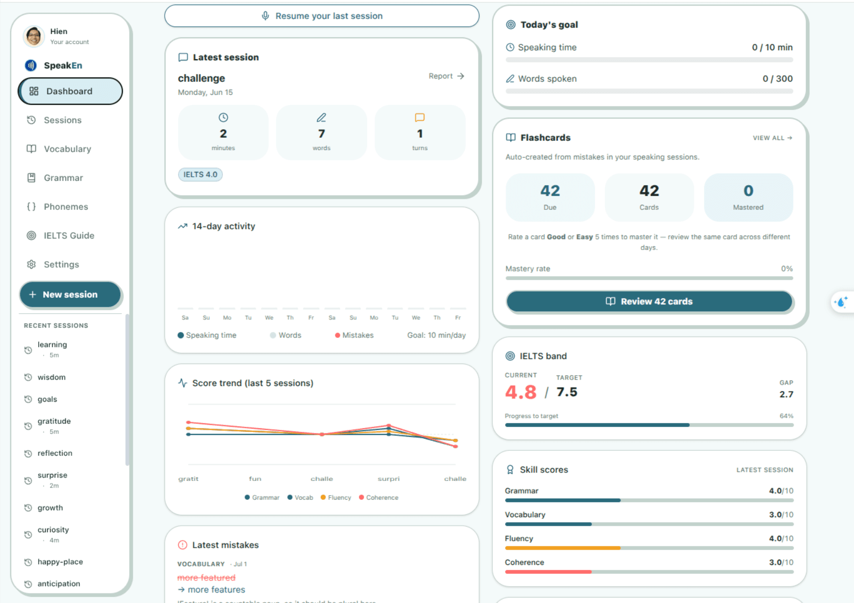 SpeakEn, screenshot 3