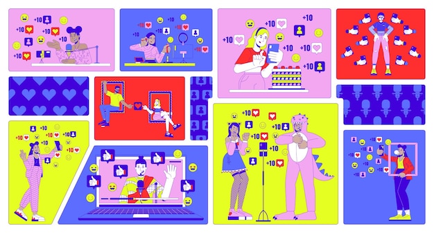 A collage of different social media posts and feedback messages