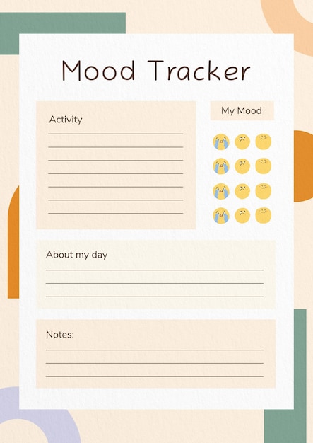 A screenshot of a simple spreadsheet with columns for date, mood, focus, energy, and satisfaction, with numerical ratings.