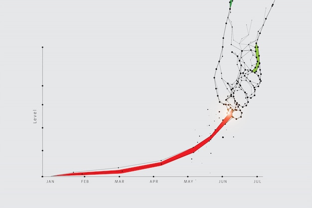 A simple graph showing an upward trend with the number 10 highlighted, representing initial sign-ups.